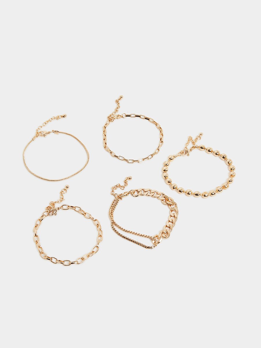 Set of 5 - Assorted Chain Bracelet