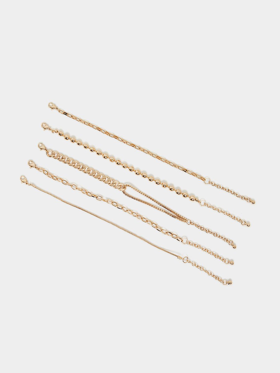 Set of 5 - Assorted Chain Bracelet