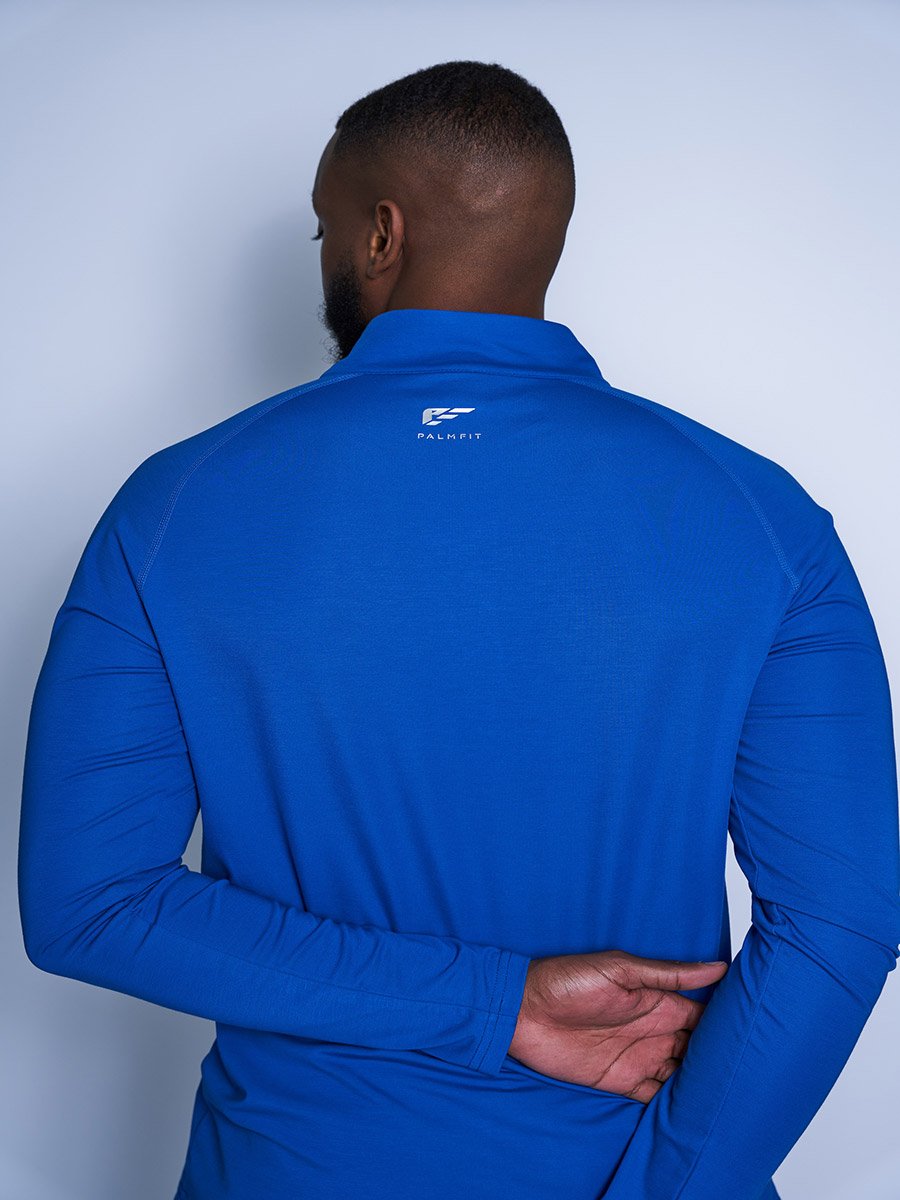 Men Blue Half Zip Comfort Active Jacket