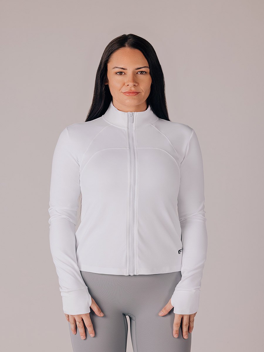 Women White Comfort Training Jacket
