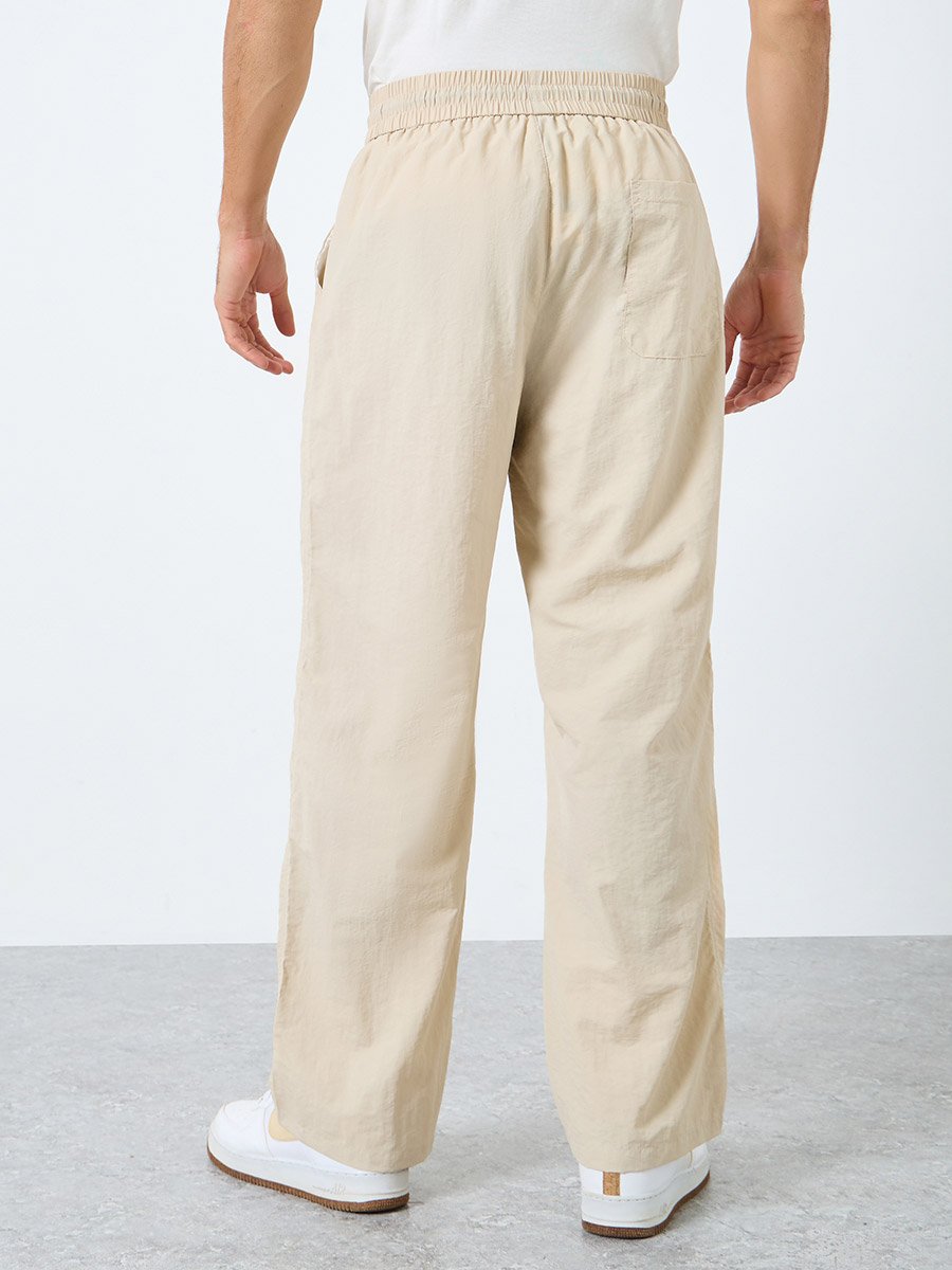 Men Straight Leg Pants with Drawstrings