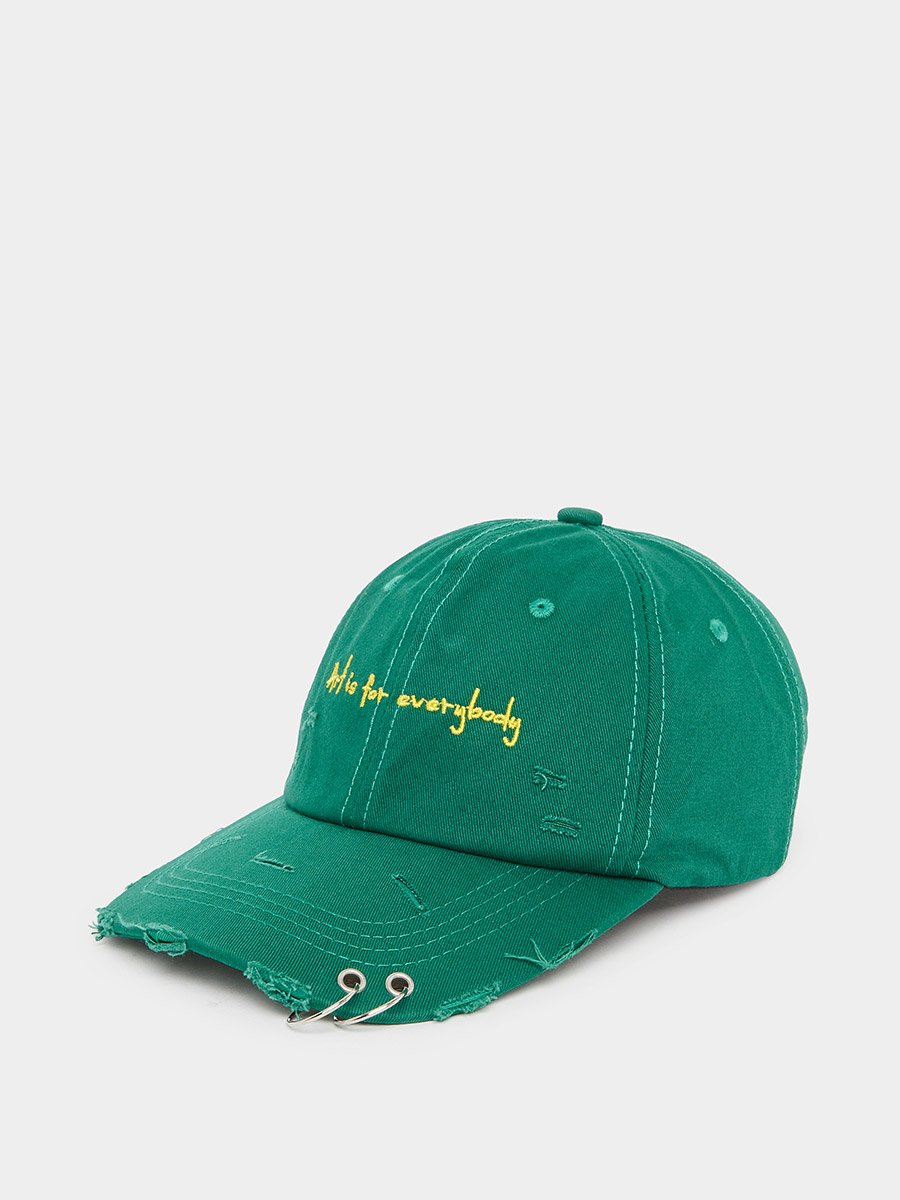 Embroidered Slogan Cap