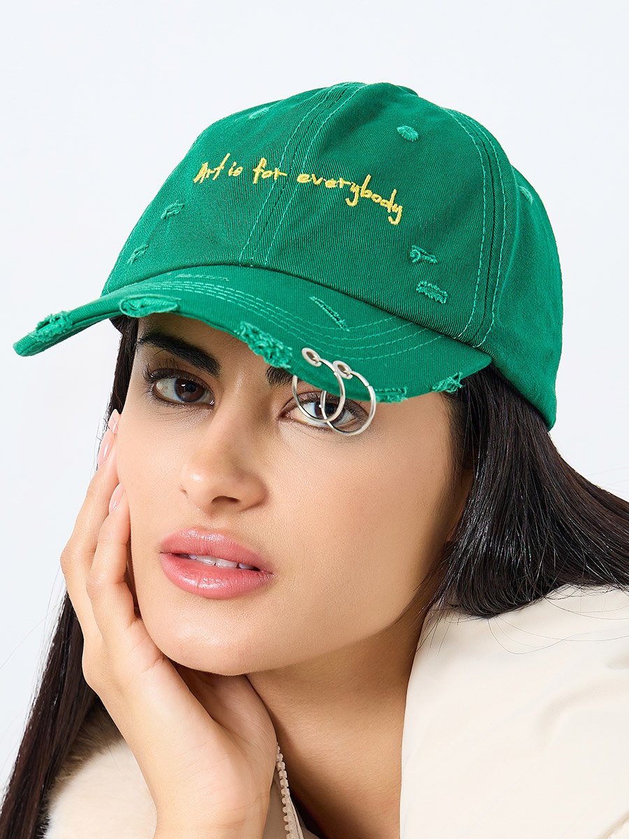 Embroidered Slogan Cap