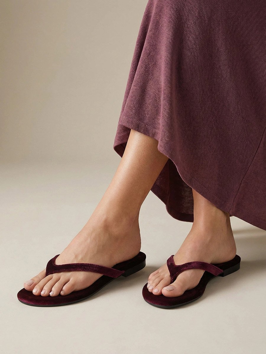 Velvet Look Flip Flops