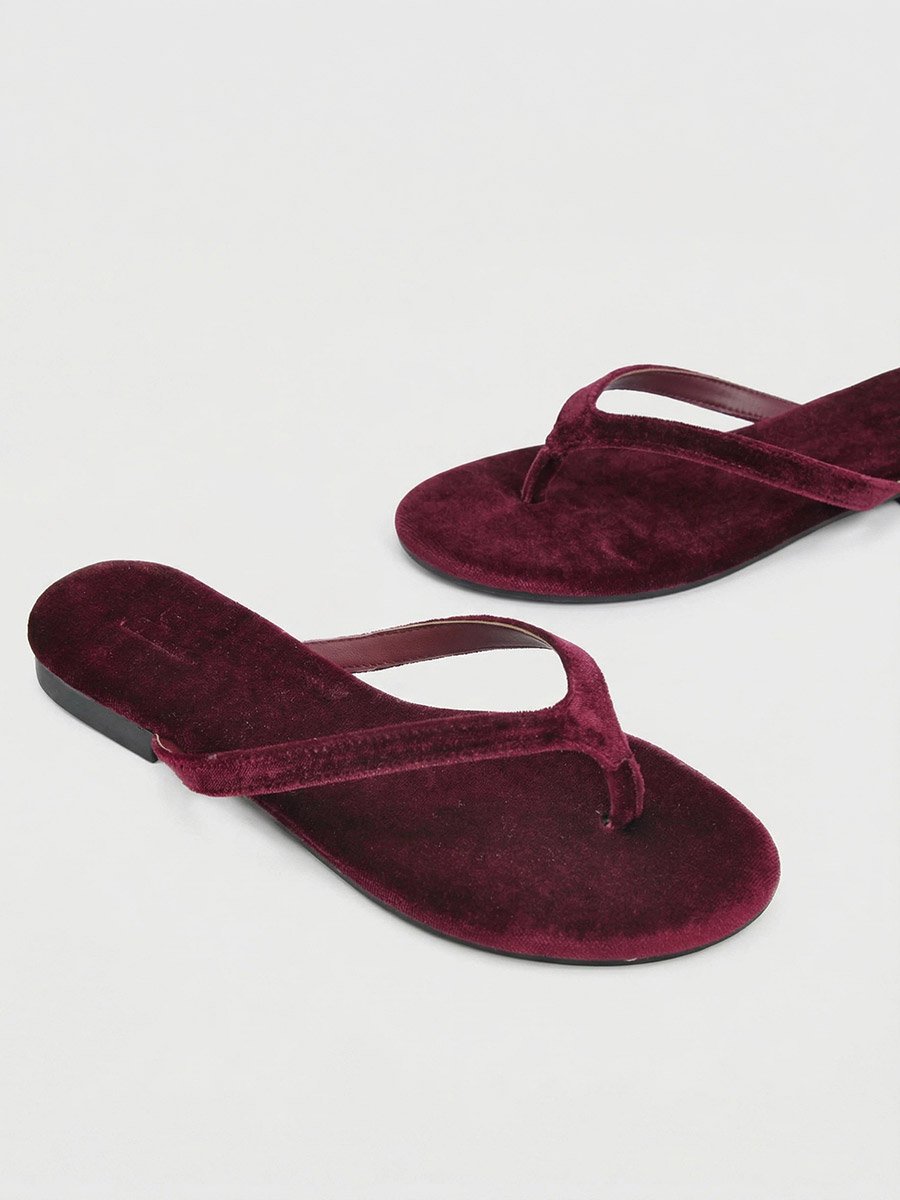 Velvet Look Flip Flops