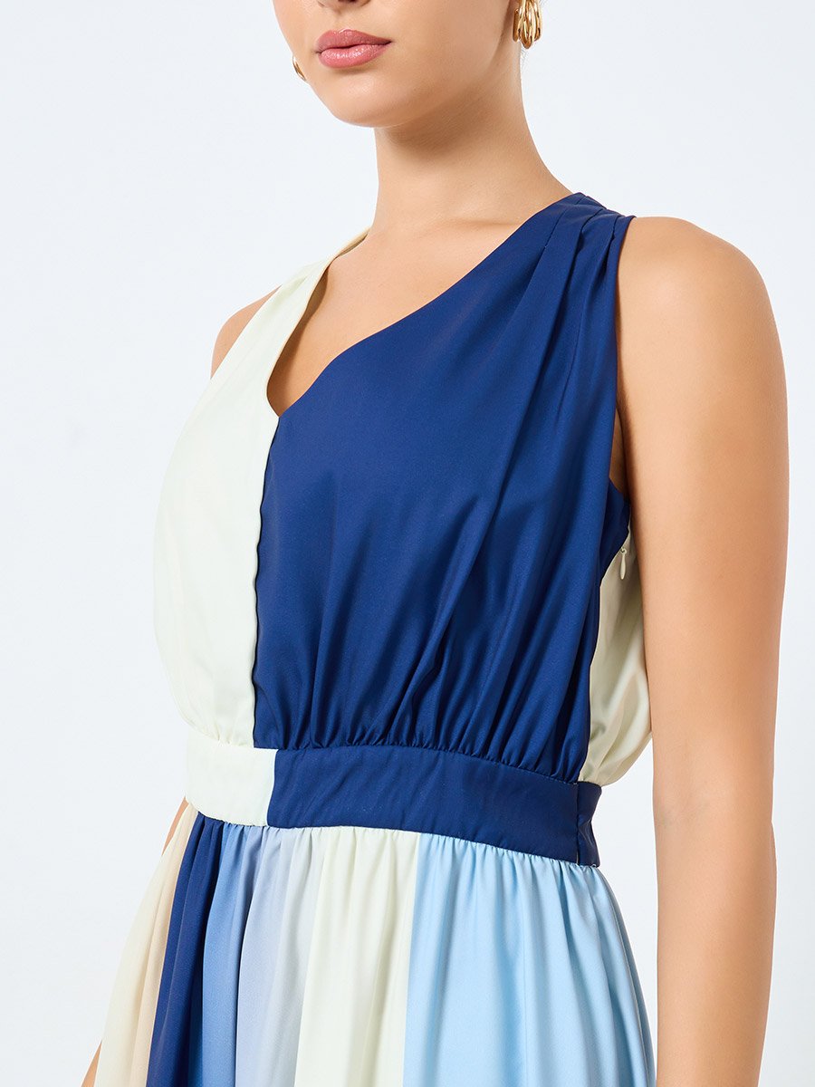 princess polly baby blue dress Boston Proper | Dresses | Boston Proper Small Maxi Dress Color Block Blues  Vneck