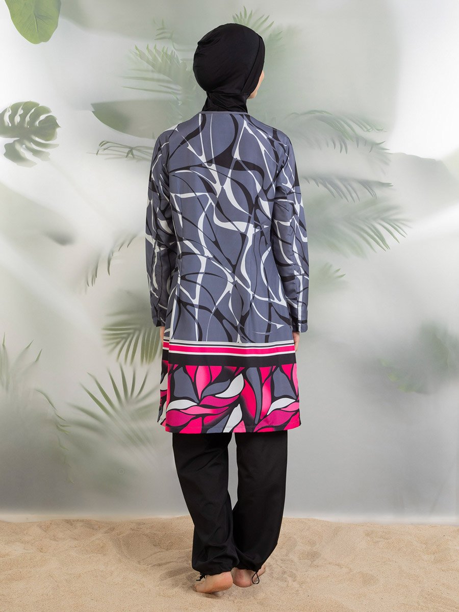 Grey All Over Print Burkini Set
