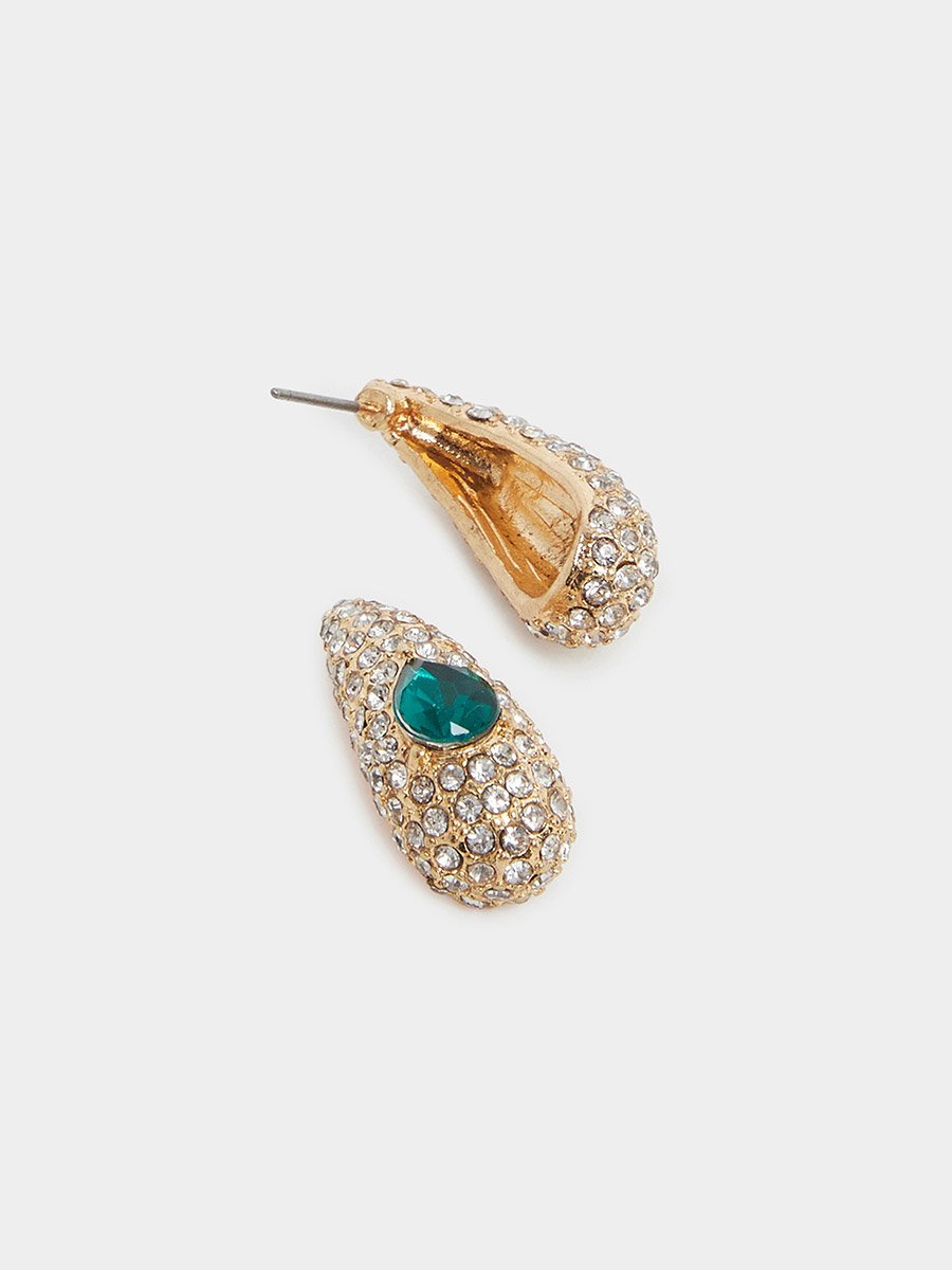 Embellished Green Stone Earrings
