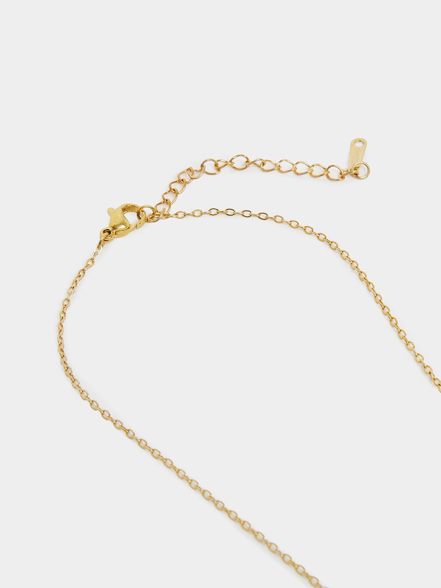 Embellished Emerald Accent Chain Necklace