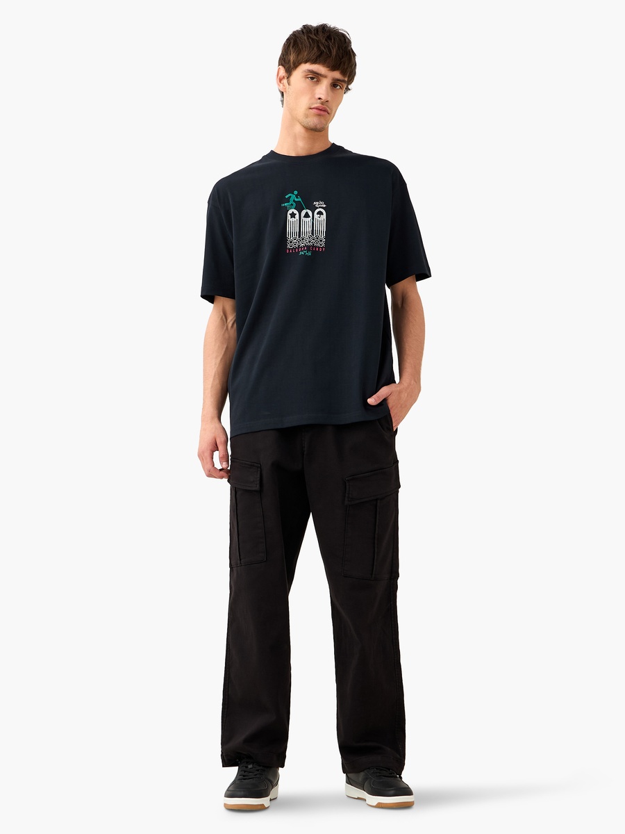Squid Game Print T-Shirt with Crew Neck and Short Sleeves