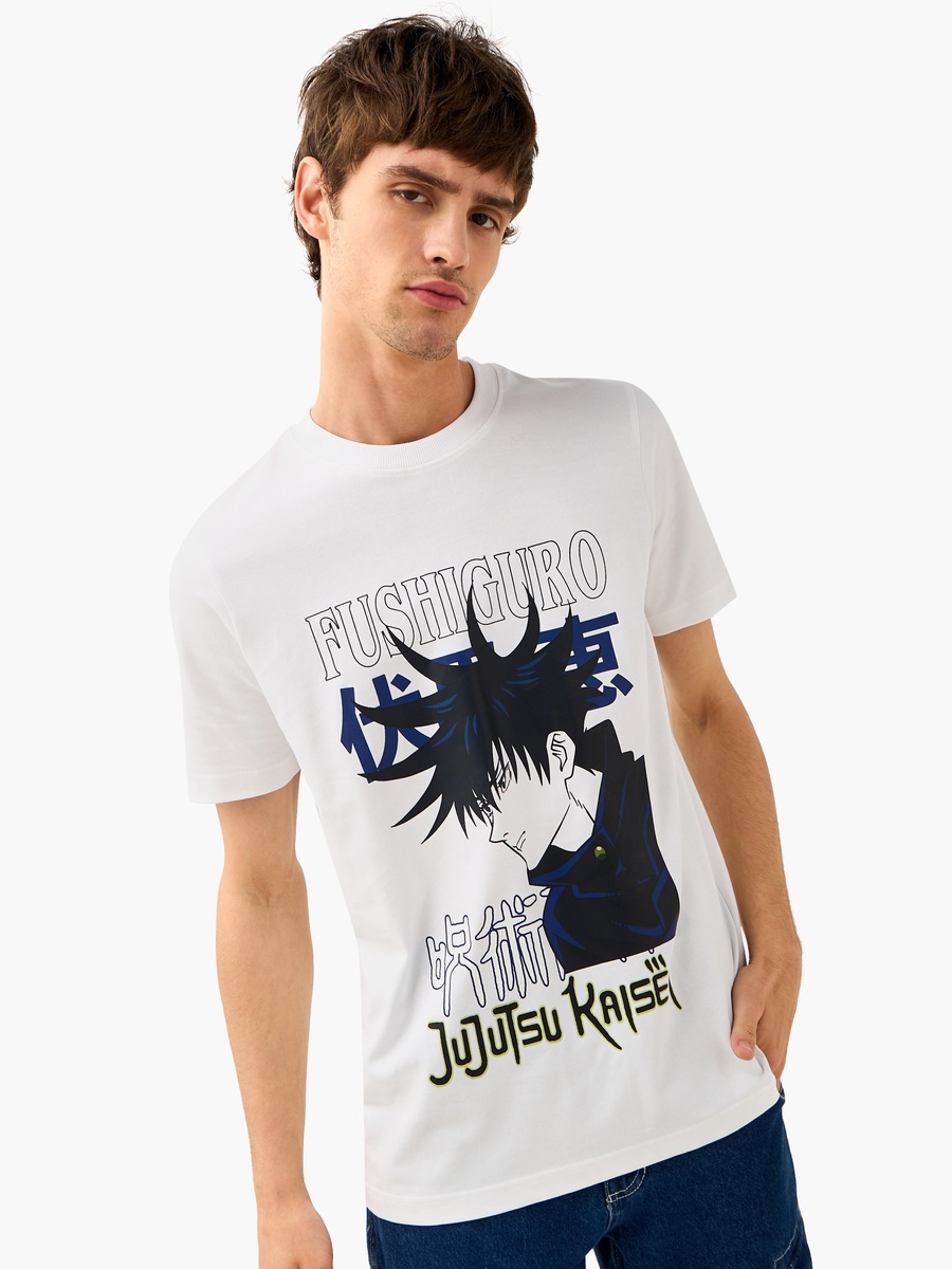 Fushiguro Print Crew Neck T-Shirt