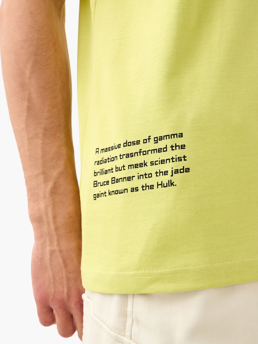Hulk Print T-Shirt with Crew Neck and Short Sleeves