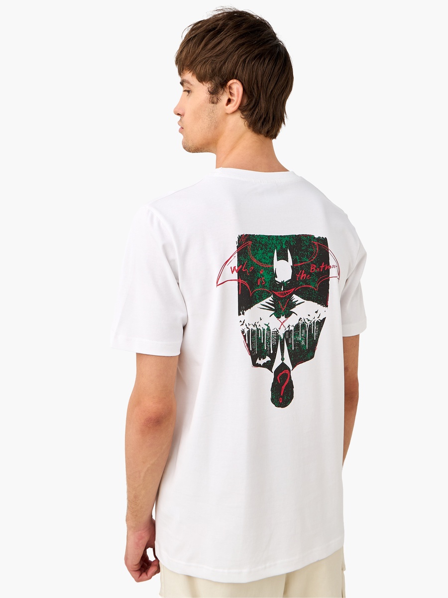 Batman Print T-Shirt with Crew Neck and Short Sleeves