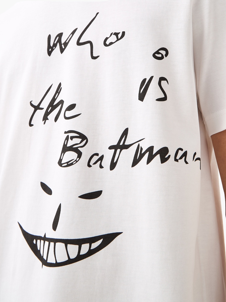 Batman Print T-Shirt with Crew Neck and Short Sleeves