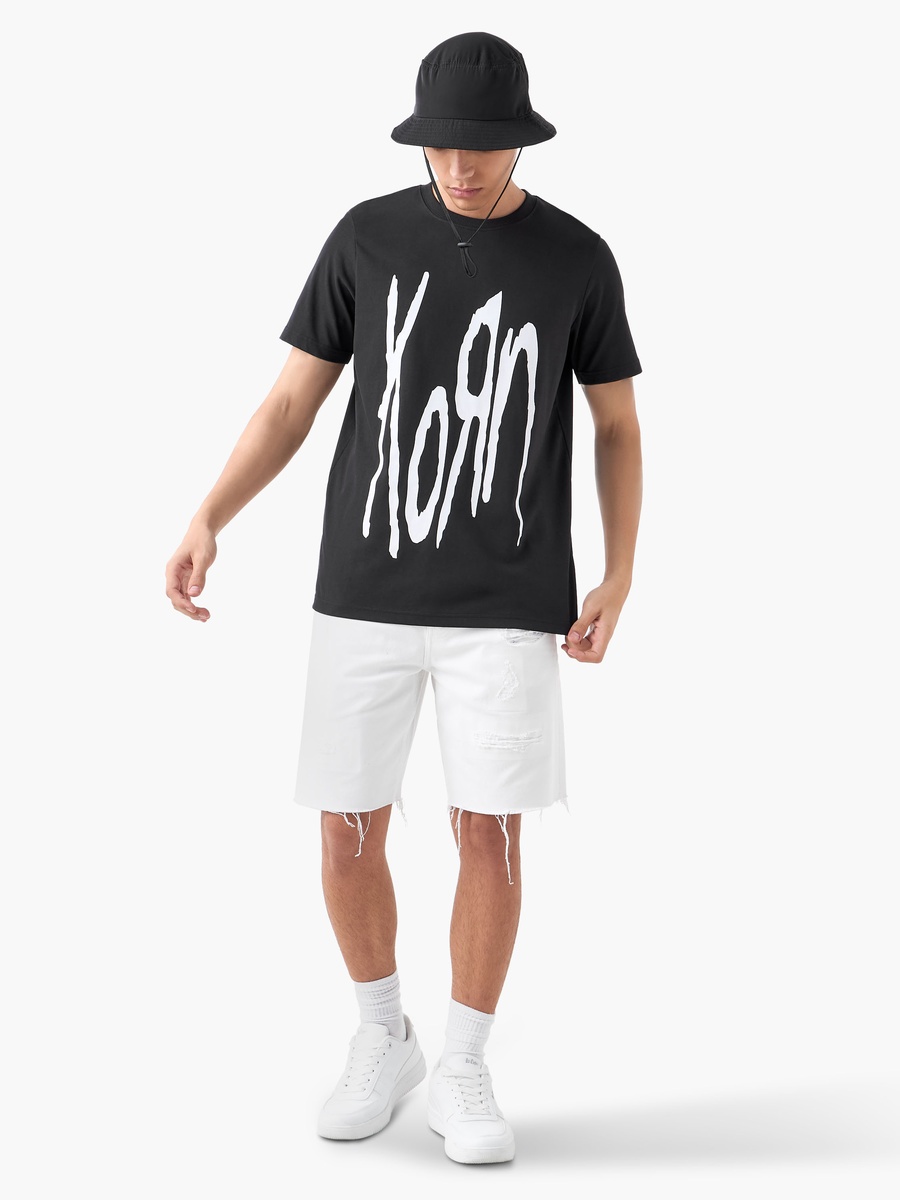 Typographic Print T-Shirt with Crew Neck