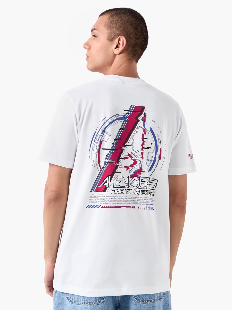 Avengers Print T-Shirt with Crew Neck