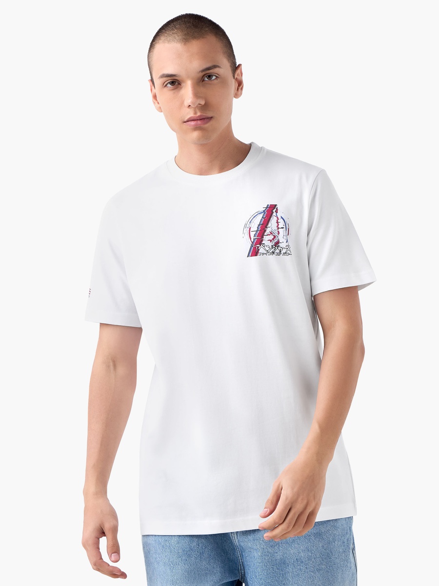 Avengers Print T-Shirt with Crew Neck