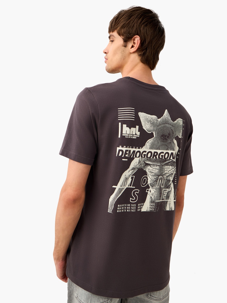 Graphic Print T-Shirt with Crew Neck