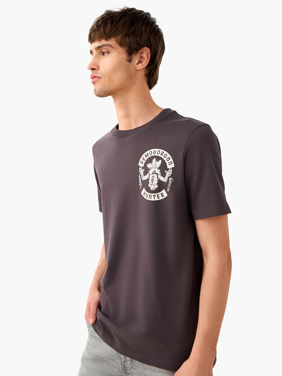 Graphic Print T-Shirt with Crew Neck