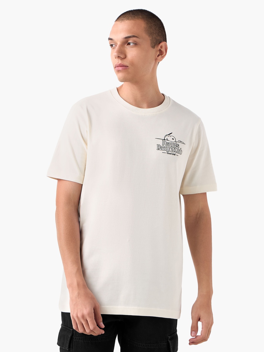 Peanuts Print T-Shirt with Crew Neck