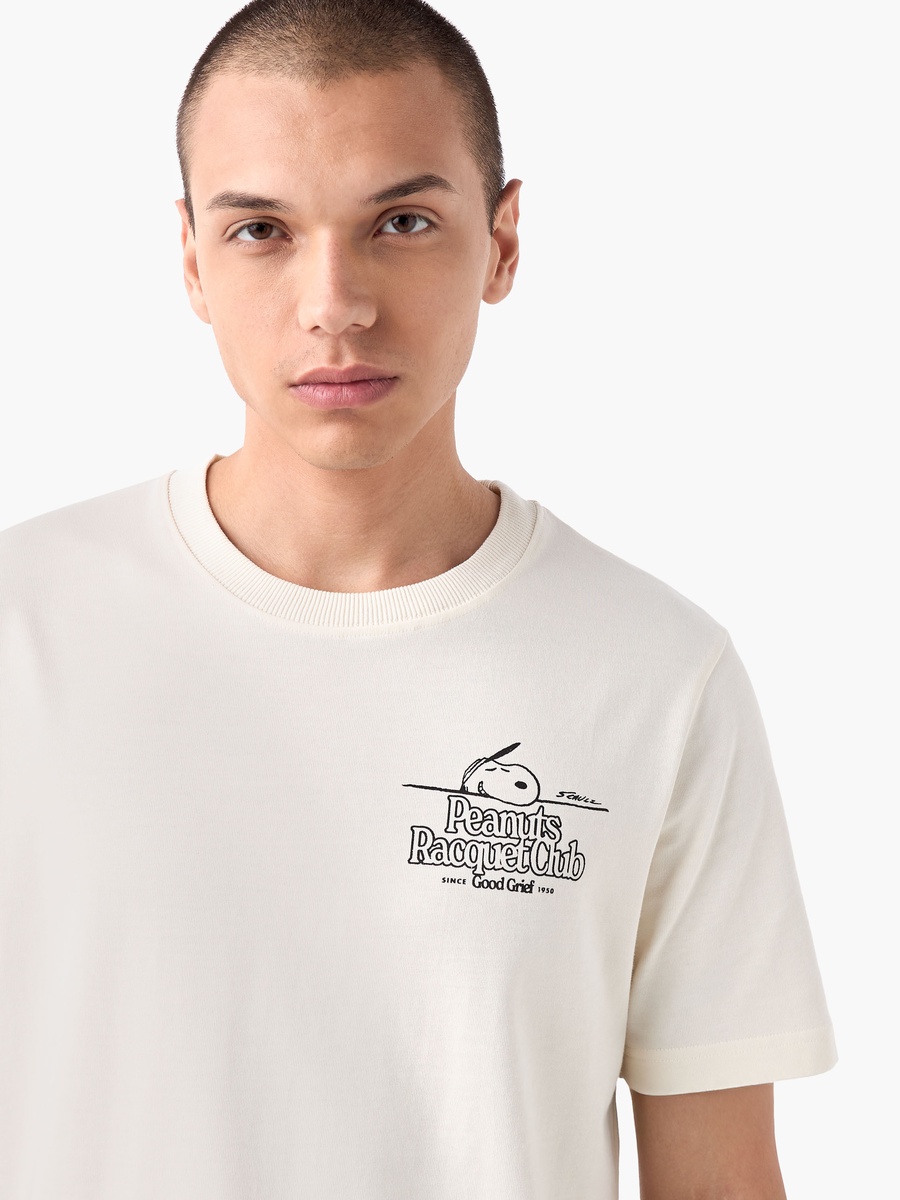 Peanuts Print T-Shirt with Crew Neck