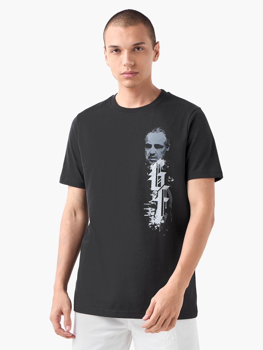 Graphic Print T-Shirt with Crew Neck