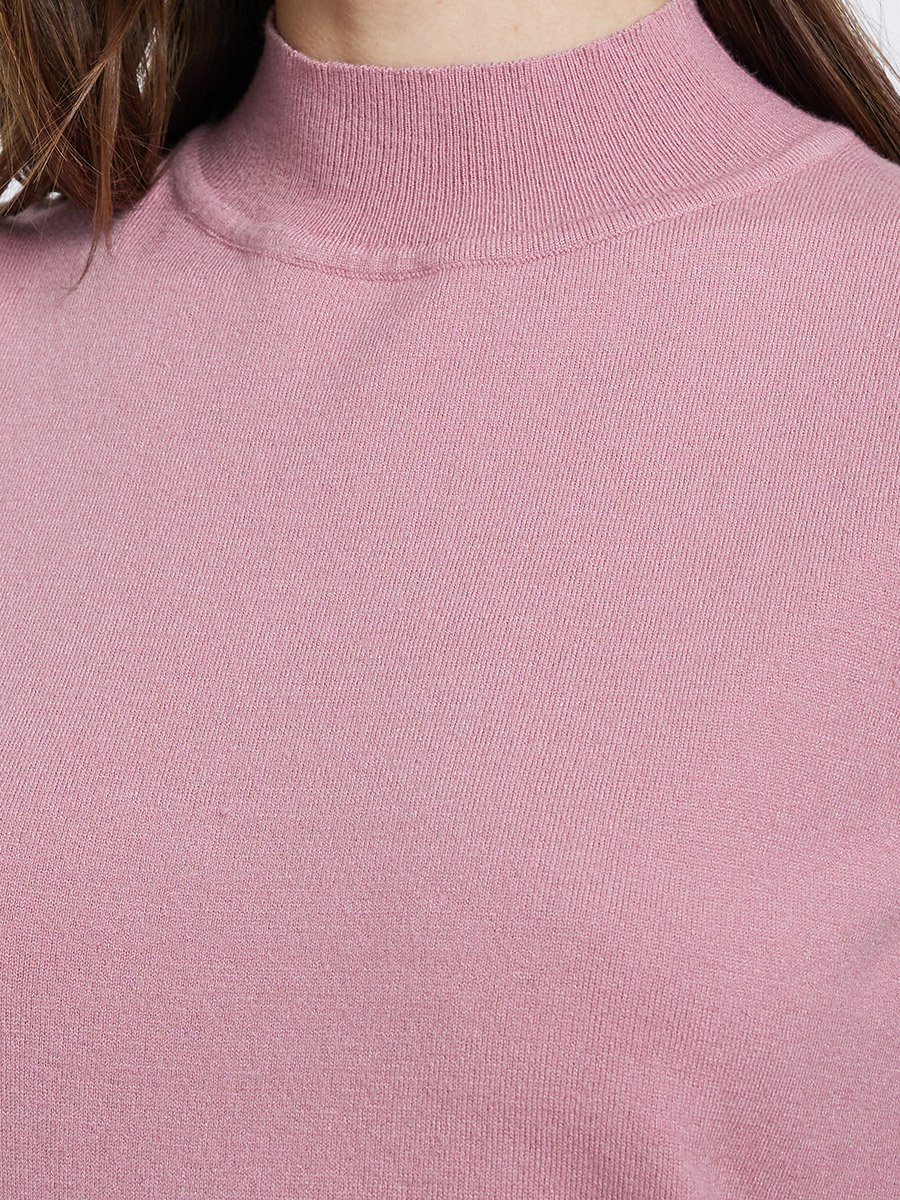 Dusty Rose Short Sleeve Knit Top