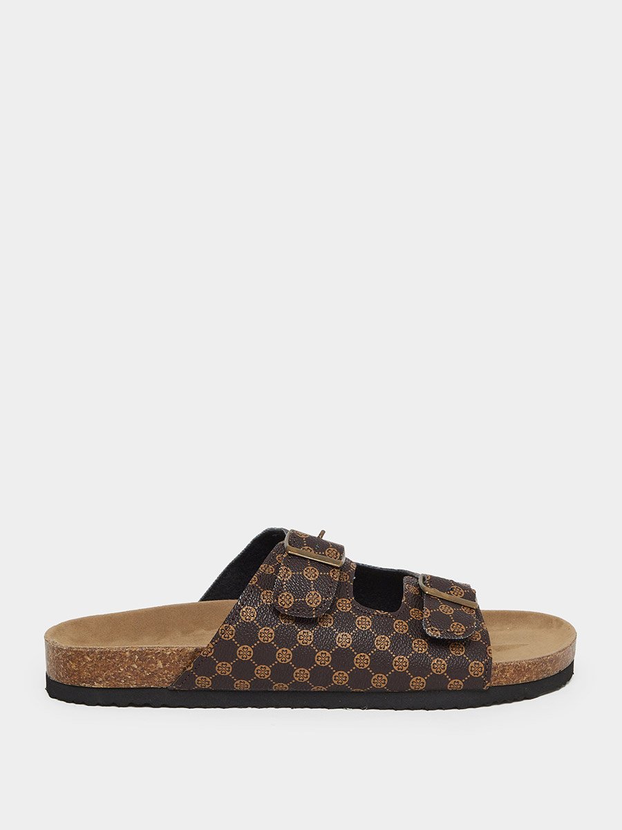 Buckle Detail Slip-On Sandals