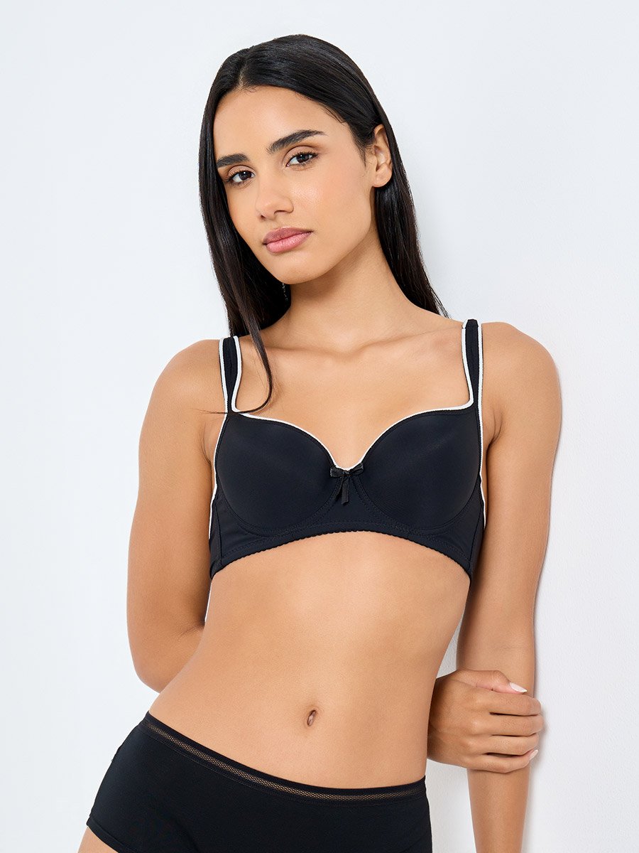 Pack of 3 - Padded Wired Contrast Tipping Balconette Bra