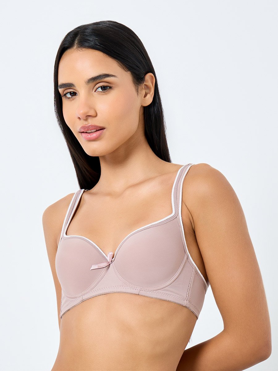Pack of 3 - Padded Wired Contrast Tipping Balconette Bra