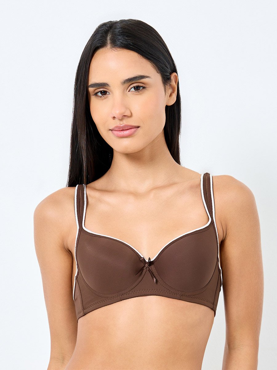 Pack of 3 - Padded Wired Contrast Tipping Balconette Bra
