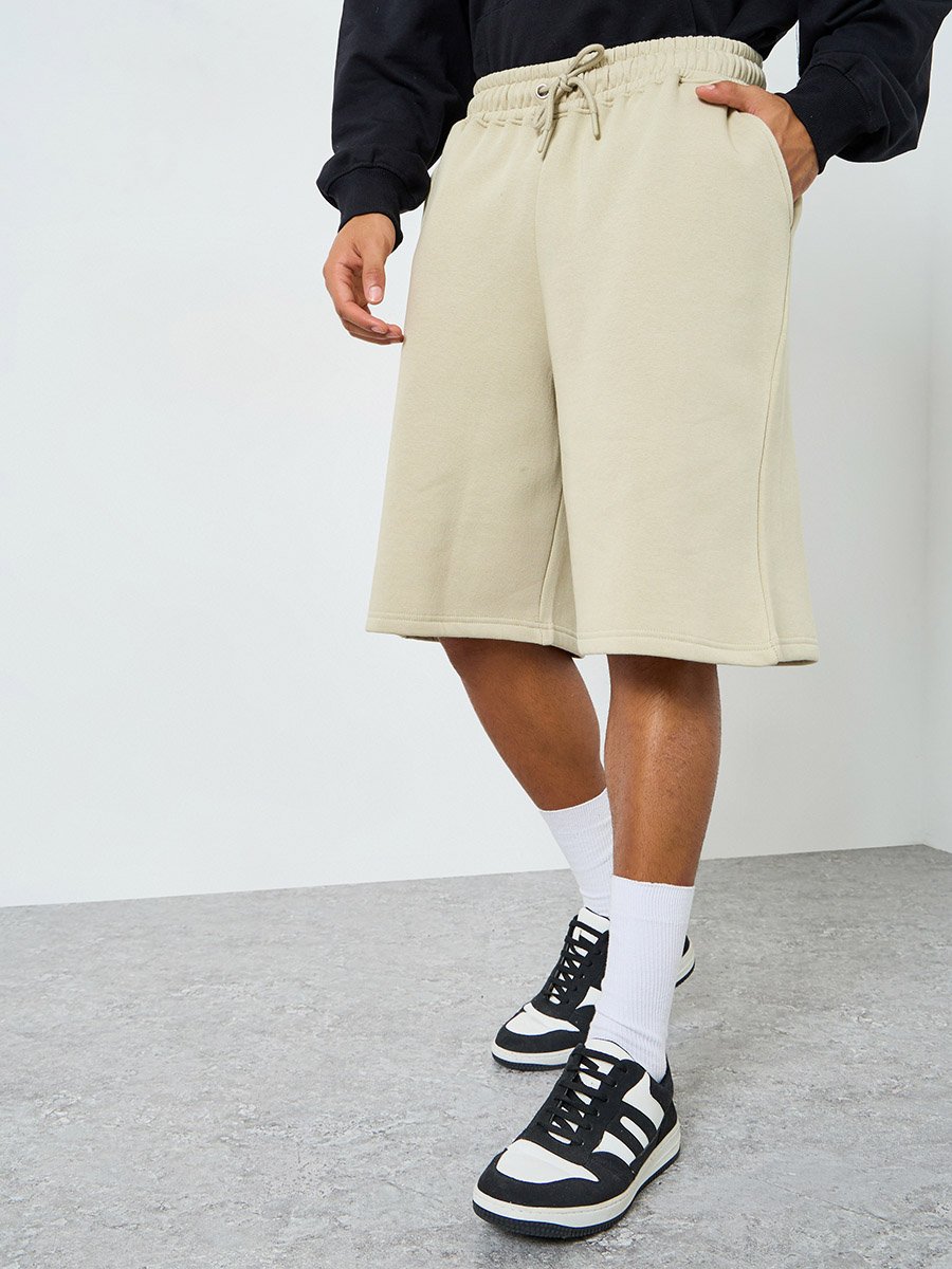 Men Oversized Fleece Shorts