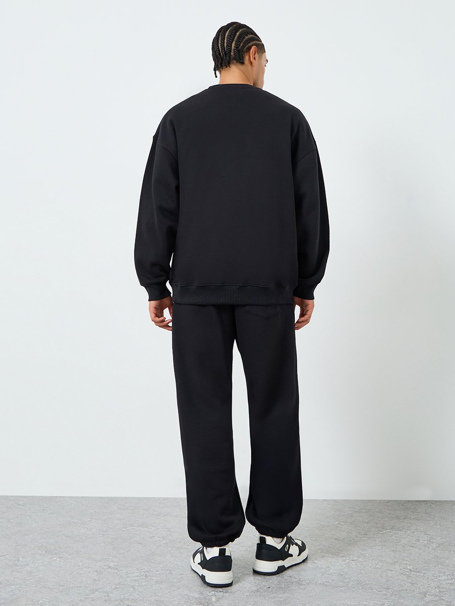 Men Boxy Printed Sweatshirt and Joggers Co_Ords