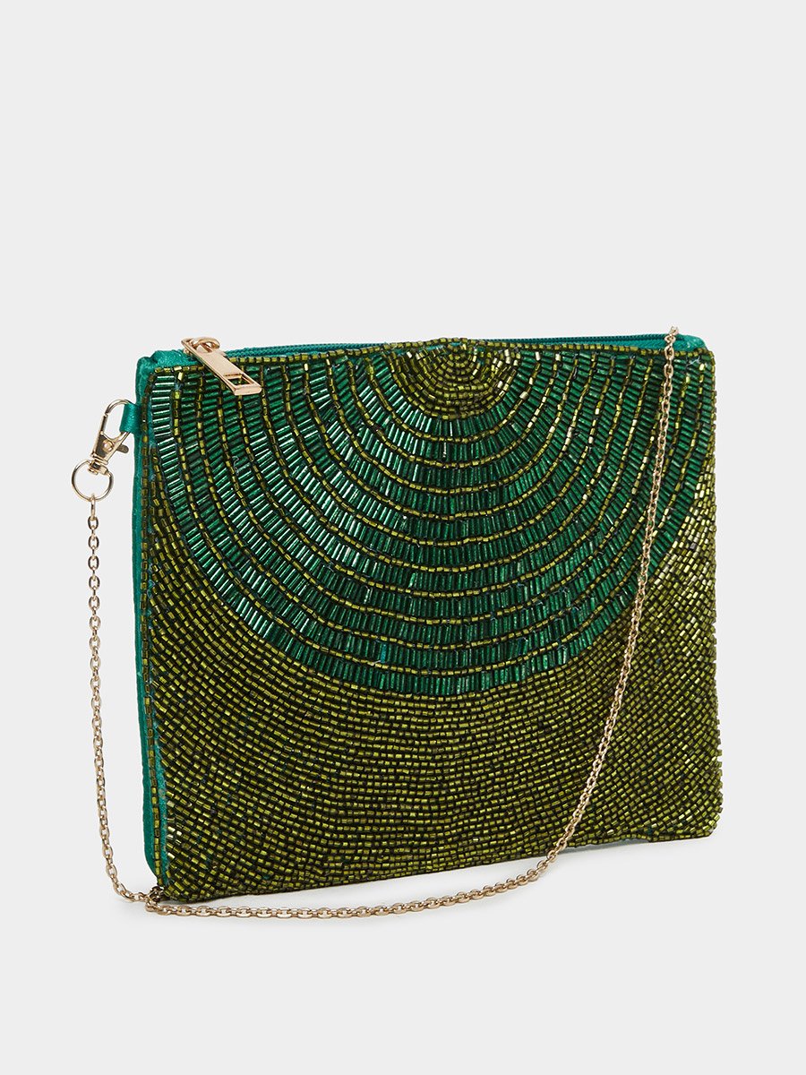 Embellished Beaded Clutch