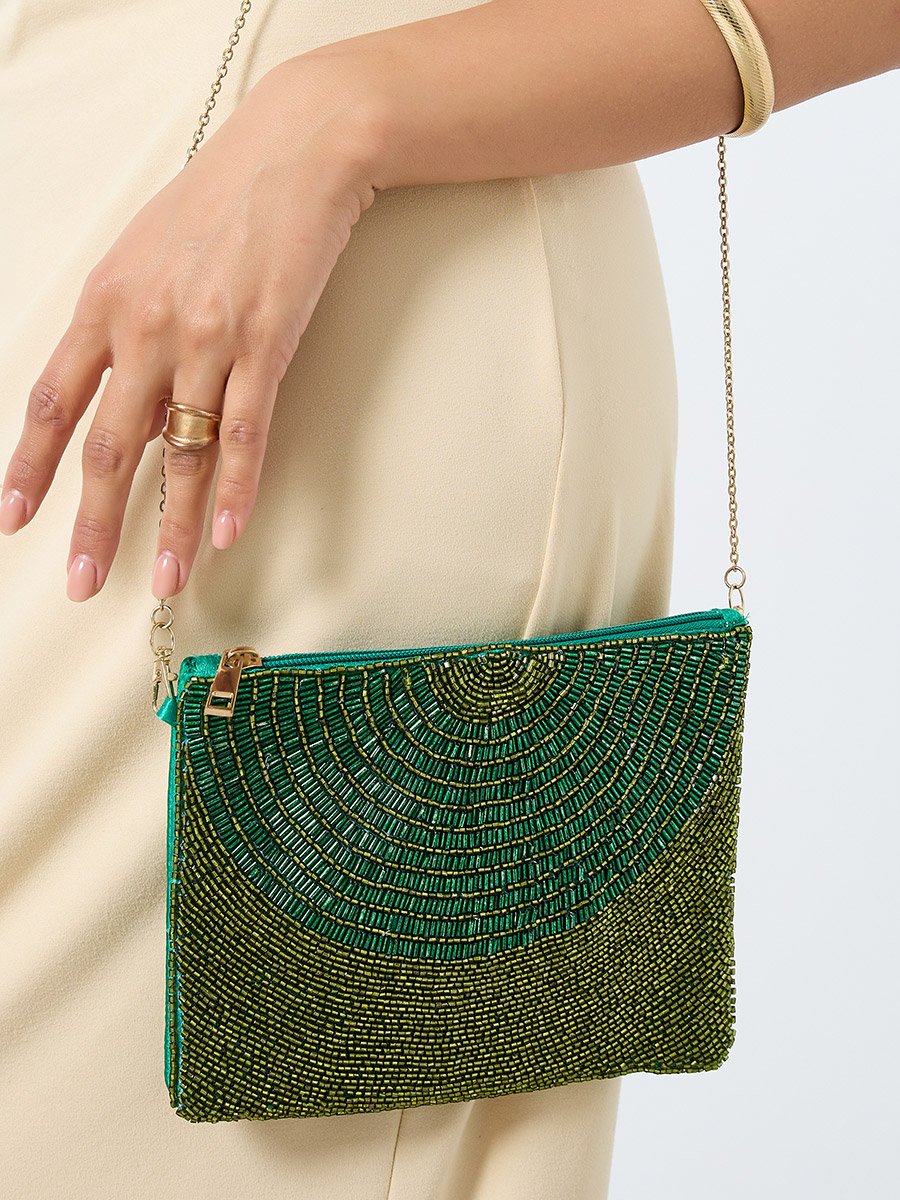 Embellished Beaded Clutch