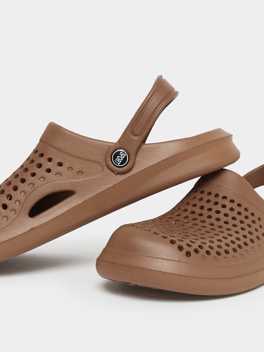 Solid Heel Strap Slip On Clogs
