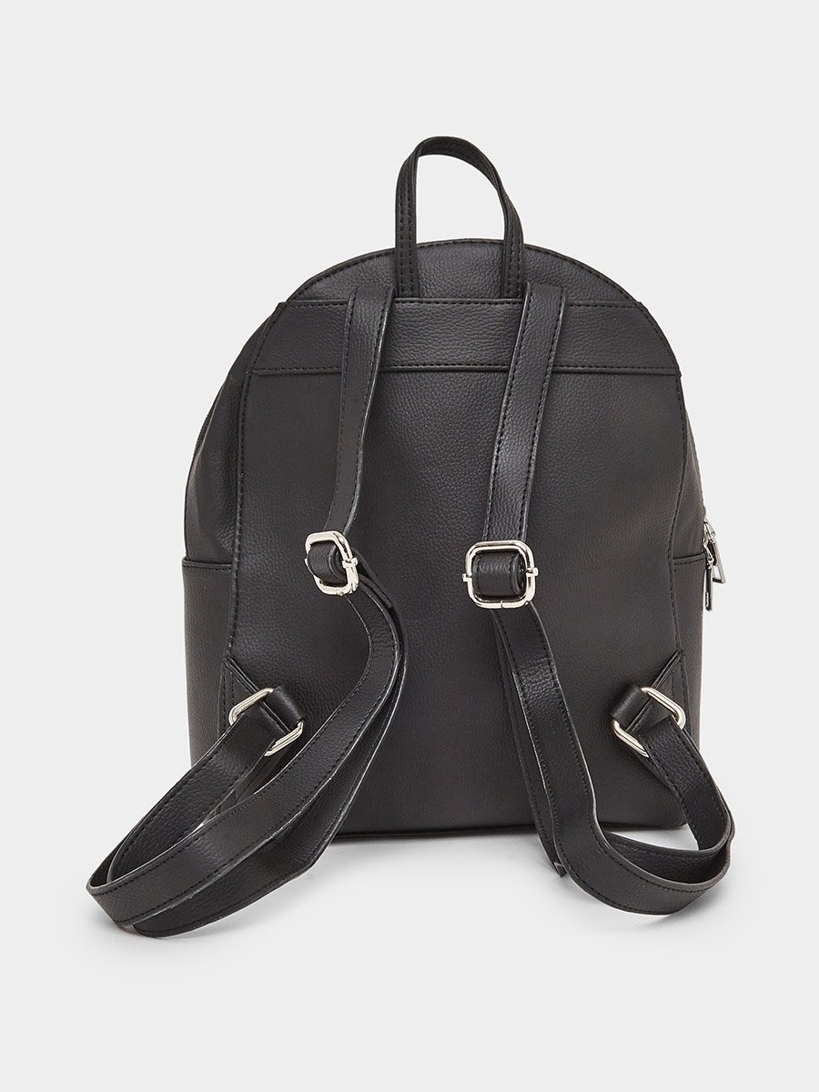 Black Quilted Studded Backpack