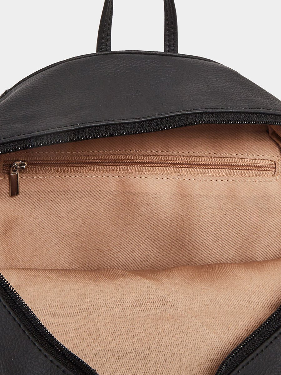 Black Quilted Studded Backpack
