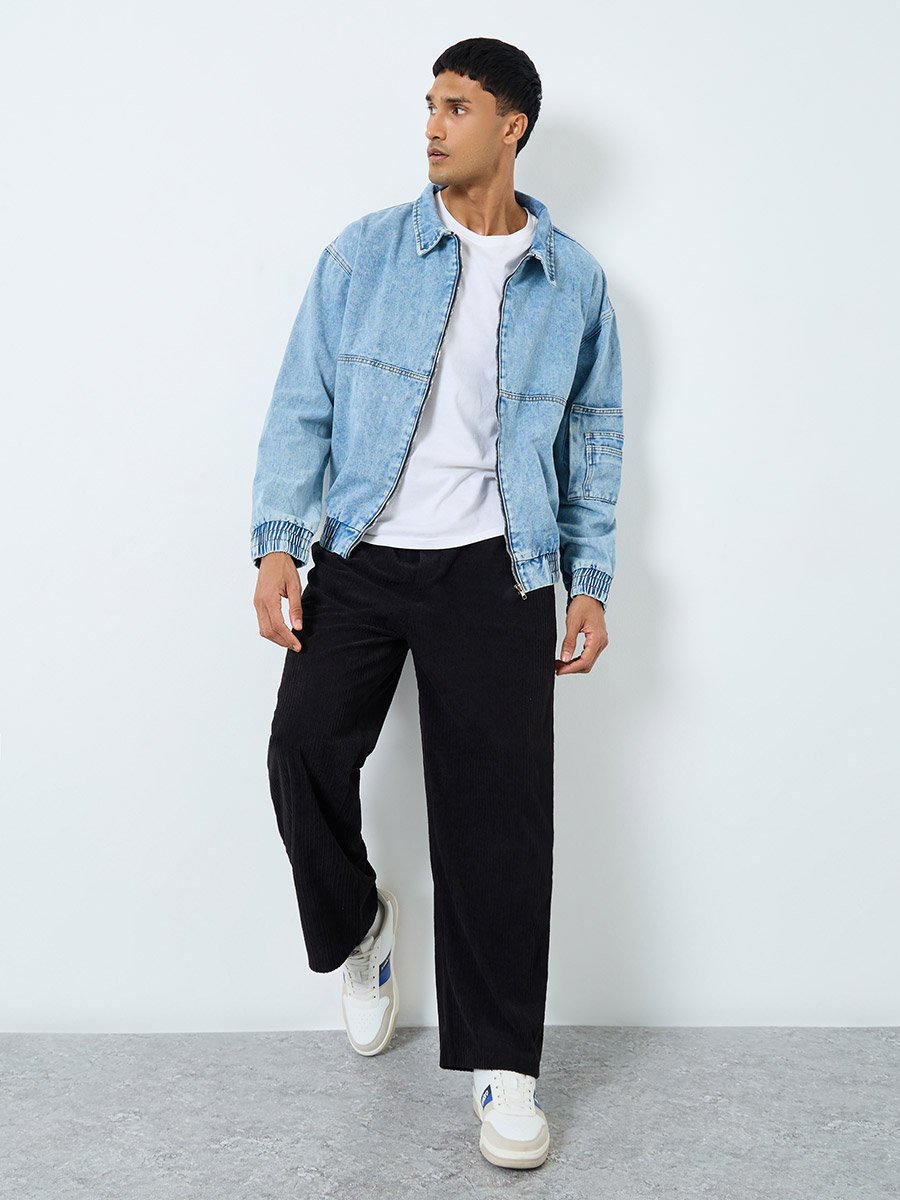 Men Acid Wash Denim Jacket