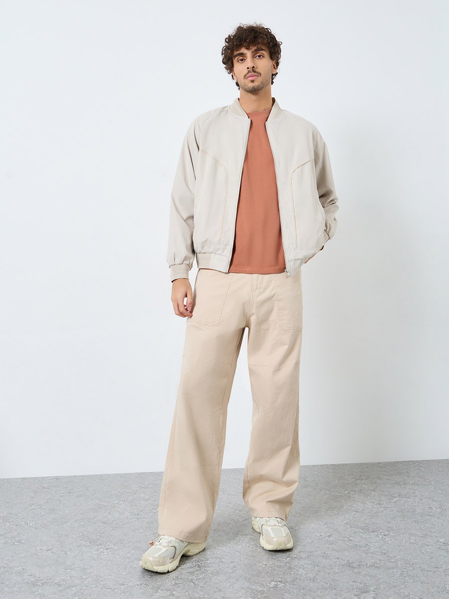 Men Relaxed Fit Bomber Jacket