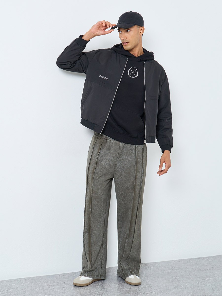 Men Relaxed Fit Biker Jacket