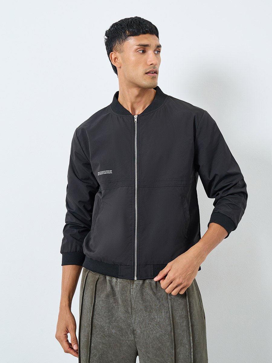 Men Relaxed Fit Biker Jacket