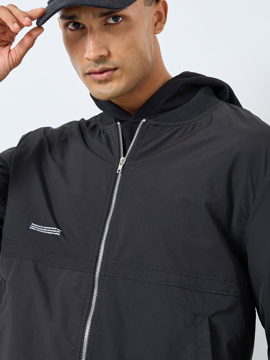 Men Relaxed Fit Biker Jacket