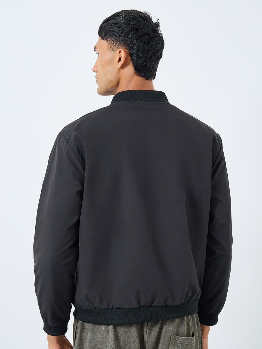 Men Relaxed Fit Biker Jacket
