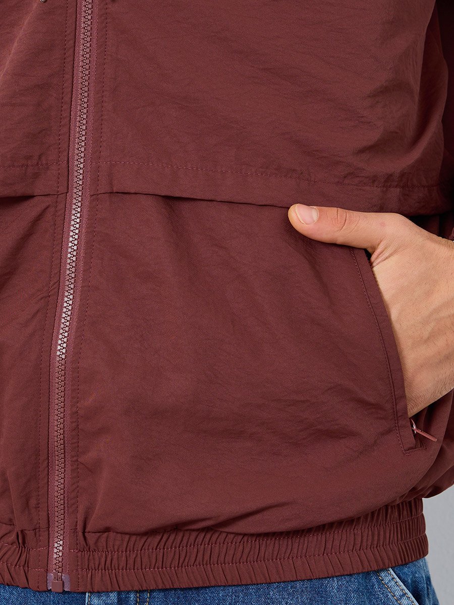 Men Rust Oversized Windbreaker Jacket