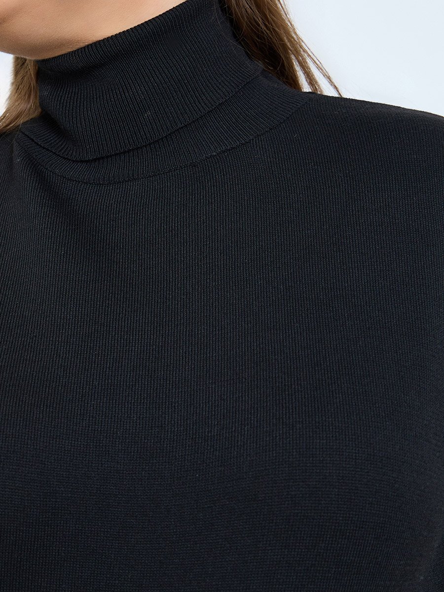 Plus Size Black Turtleneck Sweater