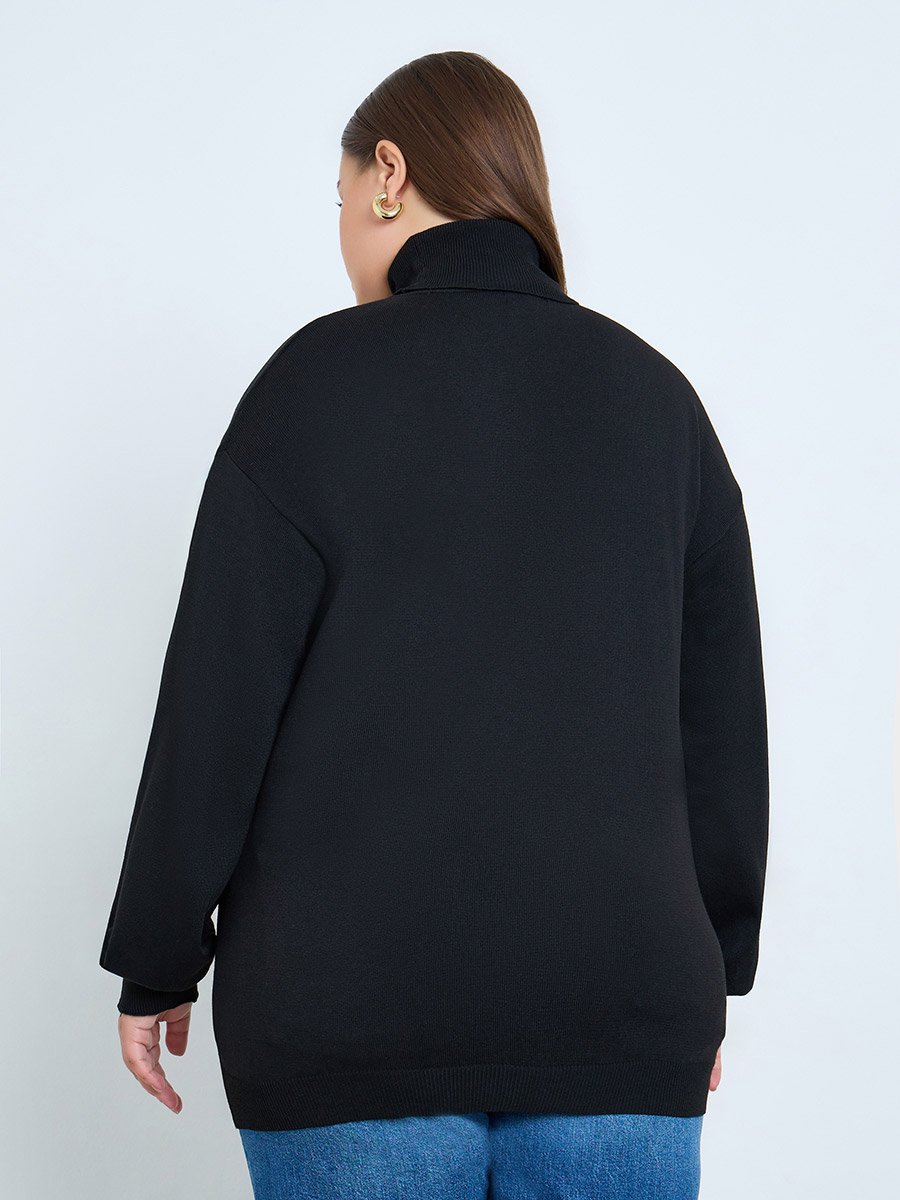 Plus Size Black Turtleneck Sweater