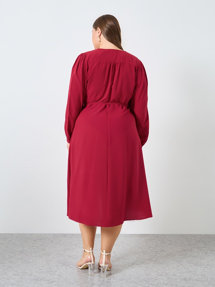 plus size burgundy wrap dress Midi For Women at UAE perfect for back to Open Side Slit EINCcm Women's Denim Overall Color:As Photo(Pink)
