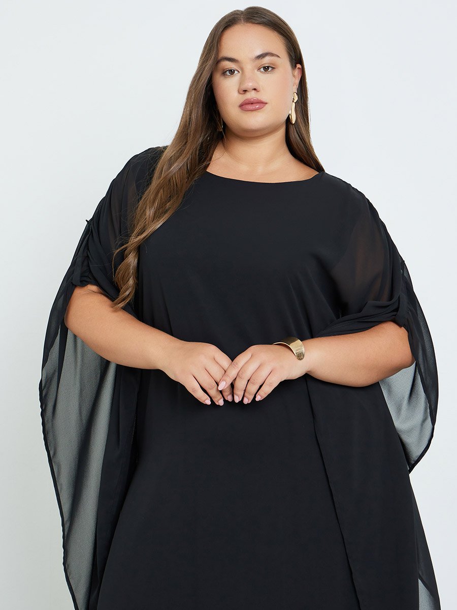Plus Size Black Maxi Kaftan