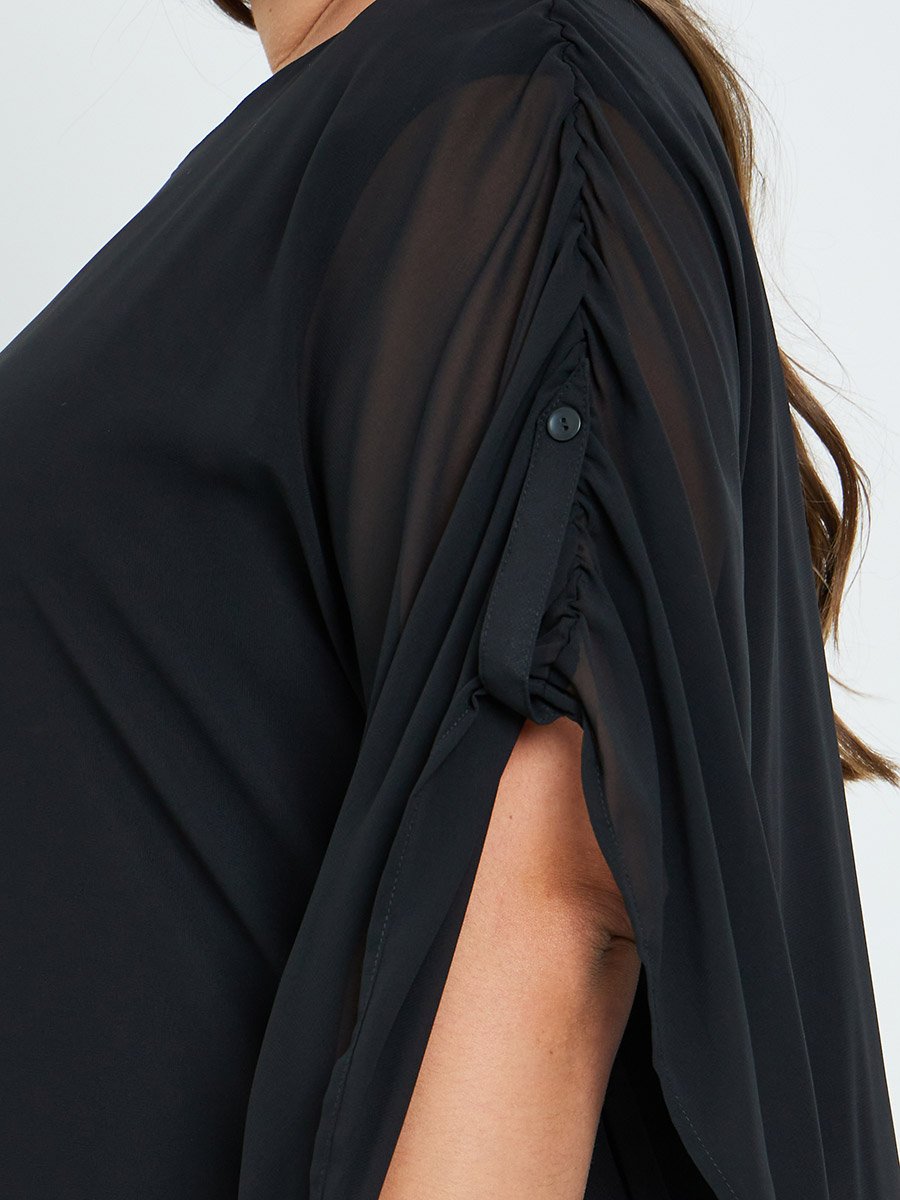Plus Size Black Maxi Kaftan